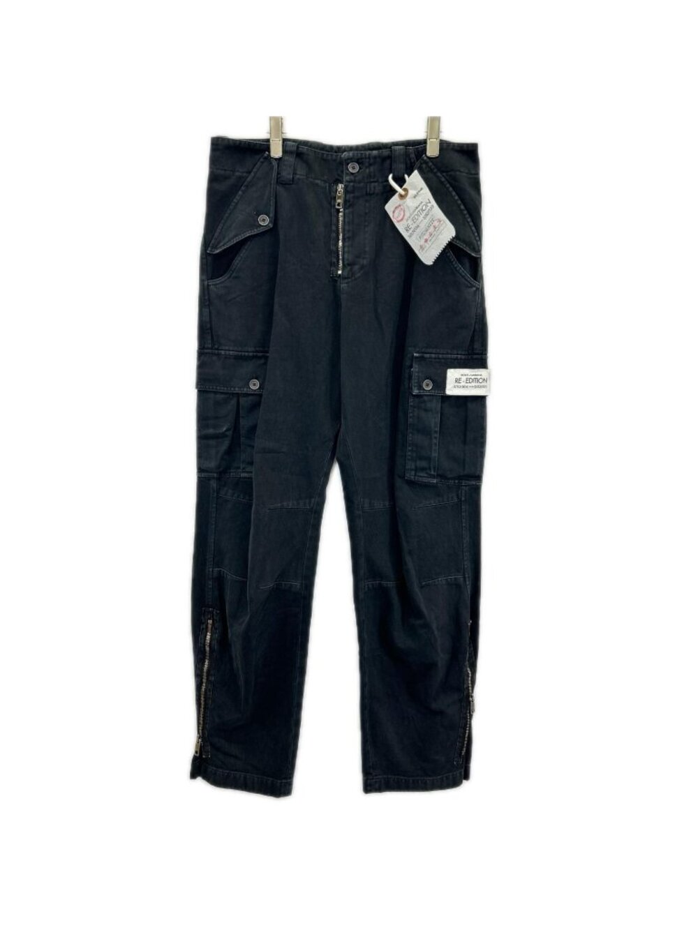 Dolce & Gabbana Re Edition Black Double Hem Zip Cargo Pants 46